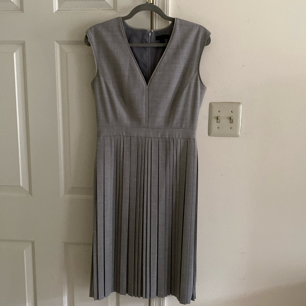 Gray pleated J.Crew dress